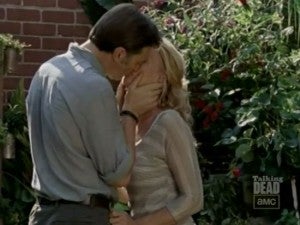 The Walking Dead The Governor and Andrea kiss