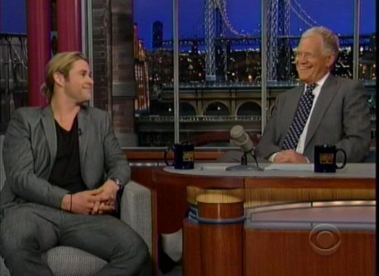 Chris Hemsworth and David Letterman