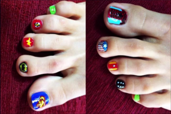 Nathan Fillion's toenail art